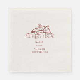 Rustikaler Stall Mute Red Wedding Serviette