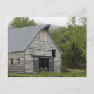 Rustikaler Stall - Vermont Postkarte