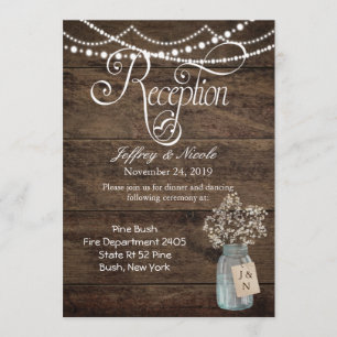 Rustikaler Stall Wedding Wood Mason Jar Babys Atem Einladung