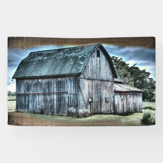 Rustikaler Stallbetrieb LKW-Rennfahrer Hen Banner (Horizontal)