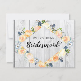 Rustikaler Stallholz-Blumenpfirsich Vorschlag Einladung