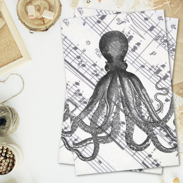 rustikaler Steampunk nautischer, moderner Vintager Seidenpapier (rustic steampunk nautical modern vintage octopus tissue paper)