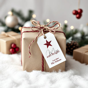 Rustikaler Stern Fröhlich & Hell personalisiert Geschenkanhänger