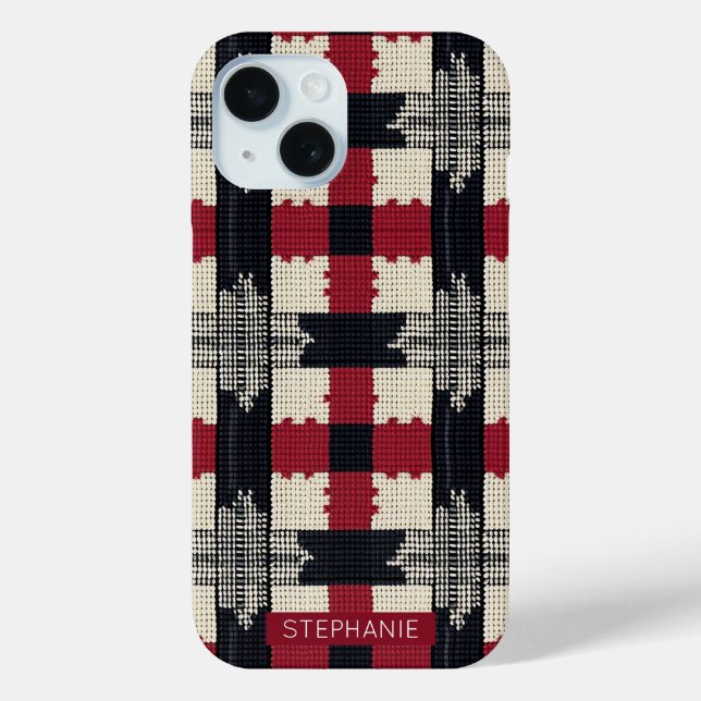 Rustikaler Strick Snowflake Kariert - Gemütlich Wi Case-Mate iPhone Hülle (Rückseite)