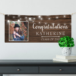 Rustikaler String Lights Abschluss Banner