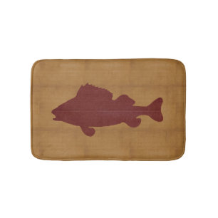 Rustikaler Tan mit dunklem Rotem Fisch Badematte