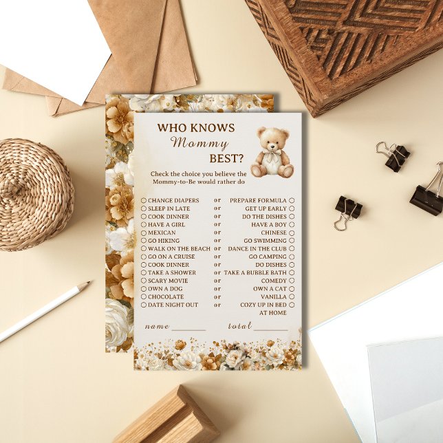 Rustikaler Teddybär, der Mommy Best Baby Shower ke (Von Creator hochgeladen)