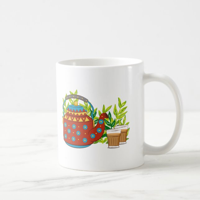Rustikaler Teekessel Niedlich Trendy Moderne Tasse (Rechts)