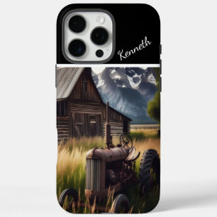 Rustikaler Traktor unter Berggipfeln iPhone 16 Pro Max Hülle