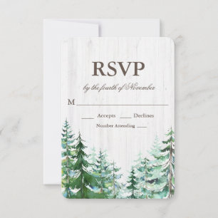 Rustikaler Tree Wedding RSVP Karte