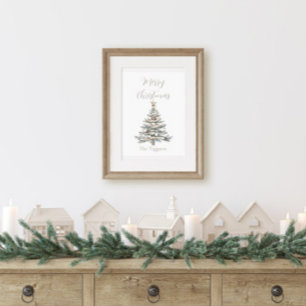 Rustikaler Treibholz-Weihnachtsbaum im Küstenstil Poster