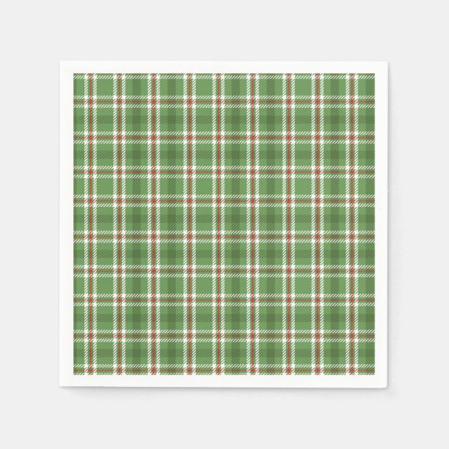 Rustikaler Urlaub Grün Kariert Klasse Land Custom Serviette (Vorderseite)