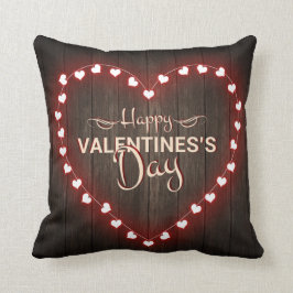 Rustikaler Valentinstag strahlend Herz Holzdesign Kissen