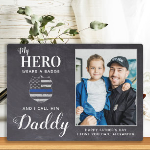 Rustikaler Vater Hero Daddy Personalisiertes Foto Fotoplatte