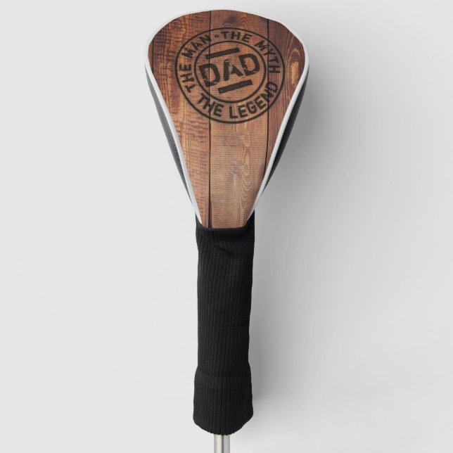 Rustikaler Vater Mythos Legende Holzpyrografie Golf Headcover (Vorderseite)