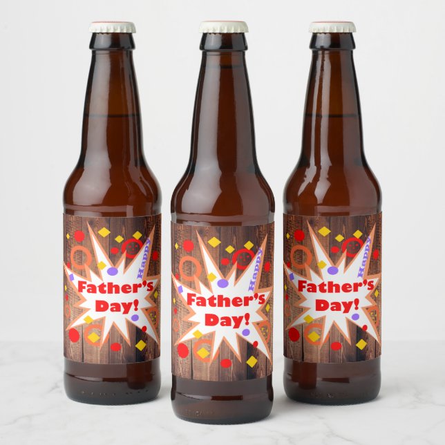 Rustikaler Vatertag Bierflaschenetikett (Flaschen)