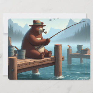 Rustikaler, vintage Outdoor-Bär-Berg Einladung