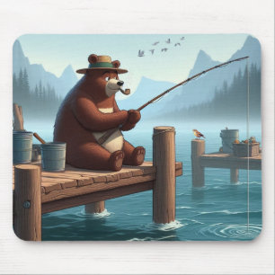 Rustikaler, vintage Outdoor-Bär-Berg Mousepad