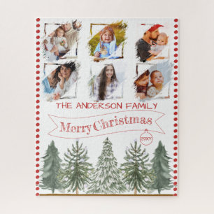 Rustikaler Vintage-Tannenbaum & Familienfoto-Weihn
