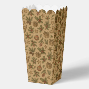 Rustikaler, vintage Weihnachtsmuster Geschenkschachtel