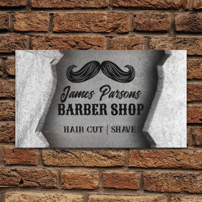 Rustikaler Vintager Barbershop Friseursalon Visitenkarte (Rustic Vintage Barbershop Hair Stylist Barber Shop Business Card)