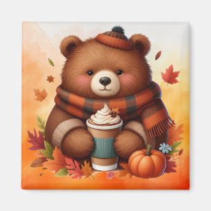 Rustikaler/Vintager Herbstbär Magnet