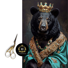 Rustikaler Vintager Kronenbär Seidenpapier