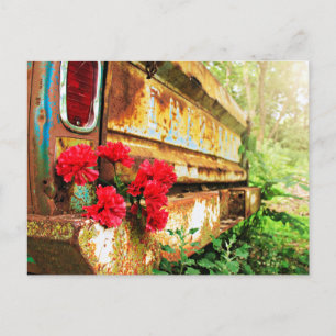 Rustikaler Vintager Lkw Postkarte