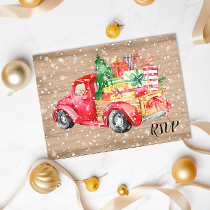 Rustikaler Vintager Lkw Weihnachtsfeiertag UAWG Einladungspostkarte