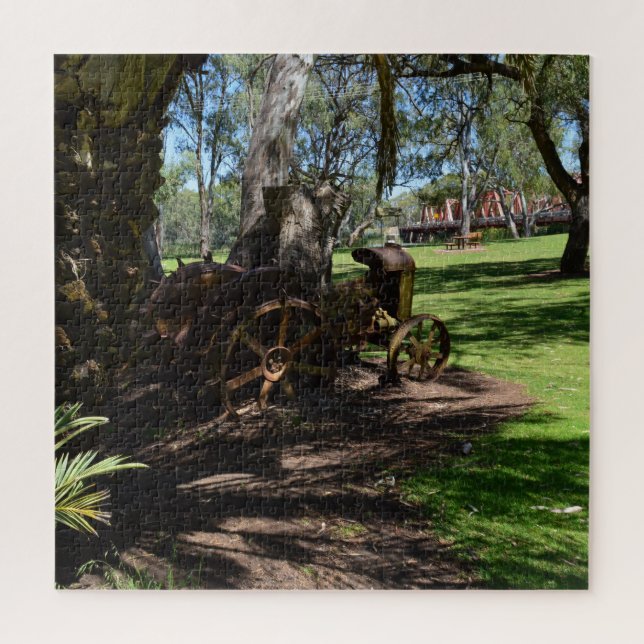 Rustikaler Vintager Traktor, Puzzle (Vertikal)