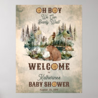 Rustikaler Wald Bearly Wait Baby Dusche Willkommen