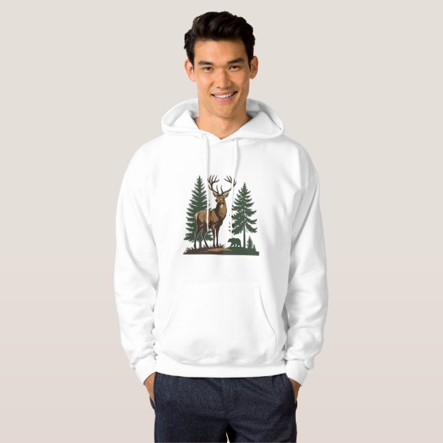 Rustikaler Wald Deer Hoodie (Vorne ganz)