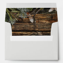 Rustikaler Wald Hochzeit dunkles Holz Evergreen Bo
