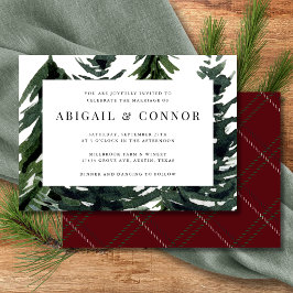 Rustikaler Wald Tartan Kariert Red Black Green Einladung