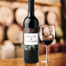 Rustikaler Wald Tartan Kariert Red Black Green Weinetikett