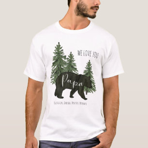 Rustikaler Wald Wir Liebe Papa Bear Grandchildren T-Shirt