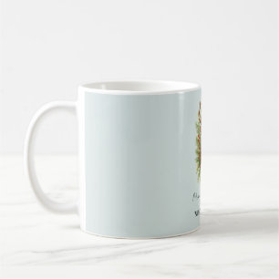 Rustikaler Waldhirschkopf mit Winterlaub - Kaffeetasse