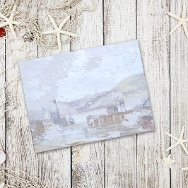 Rustikaler Wasserfarben Vintager Foggy Harbour Postkarte