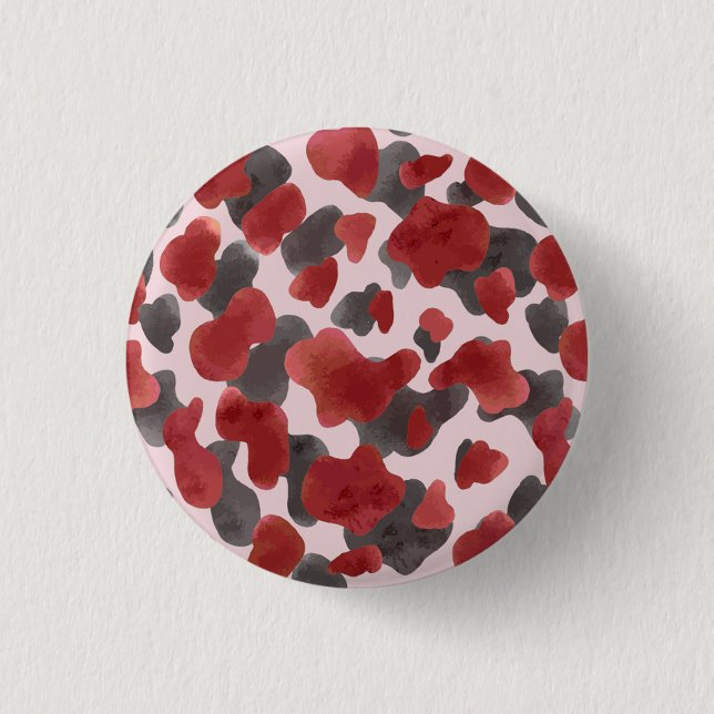 Rustikaler Wasserfarben-Wintertierdruck Button (Vorderseite)