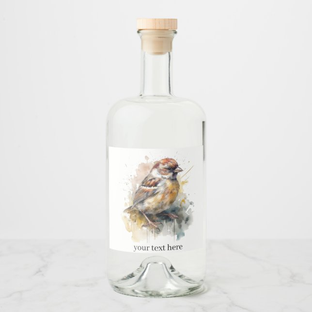 Rustikaler Wasserfarbenammer, kundenspezifisch Alkoholflaschenetikett (Vorderseite)