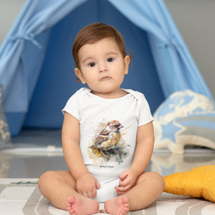 Rustikaler Wasserfarbenammer, kundenspezifisch Baby Strampler