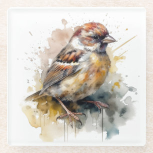 Rustikaler Wasserfarbenspark Glasuntersetzer