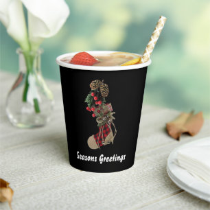 Rustikaler Weihnachts-Strumpf-Cup Pappbecher