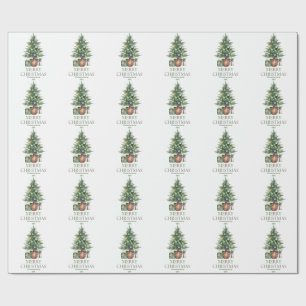 Rustikaler Weihnachtsbaum außerhalb des Fotos Geschenkpapier