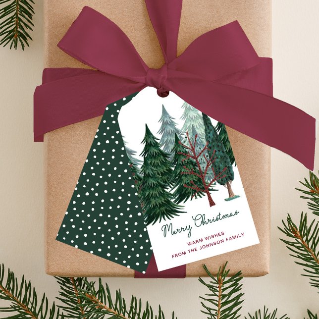 Rustikaler Weihnachtsbaum Geschenkanhänger (Rustic Christmas Pine Tree Gift Tags)