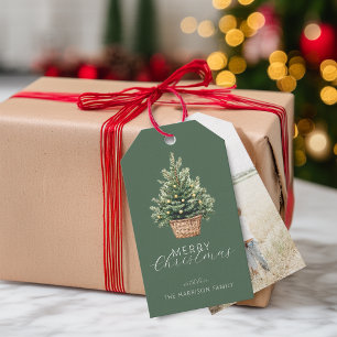 Rustikaler Weihnachtsbaum mit personalisiertem Fot Geschenkanhänger