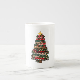 Rustikaler Weihnachtsbaum Prozellantasse