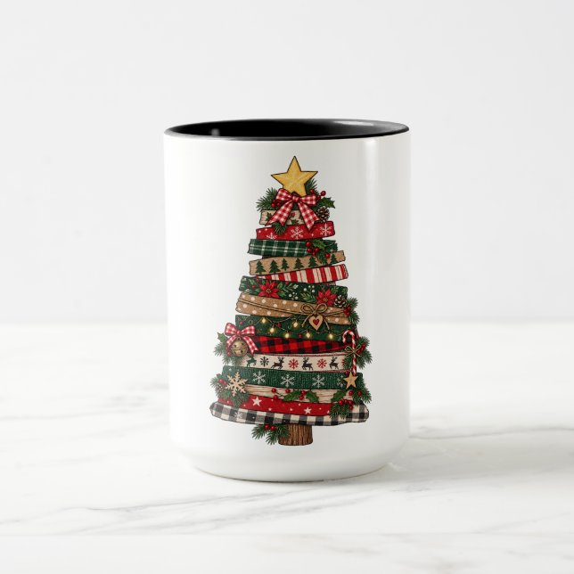 Rustikaler Weihnachtsbaum  Tasse (Zentrum)