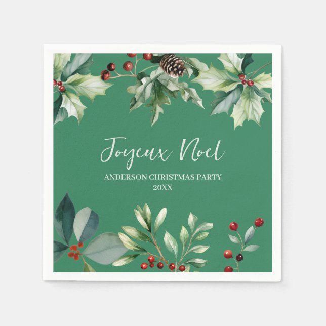 Rustikaler Weihnachtsfeier-Teller Serviette (Vorderseite)