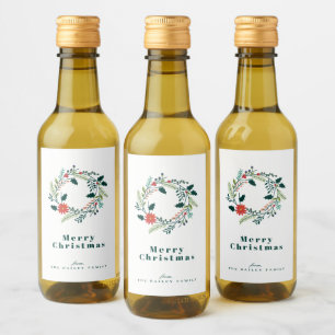 Rustikaler Weihnachtsfeiertag Weinetikett